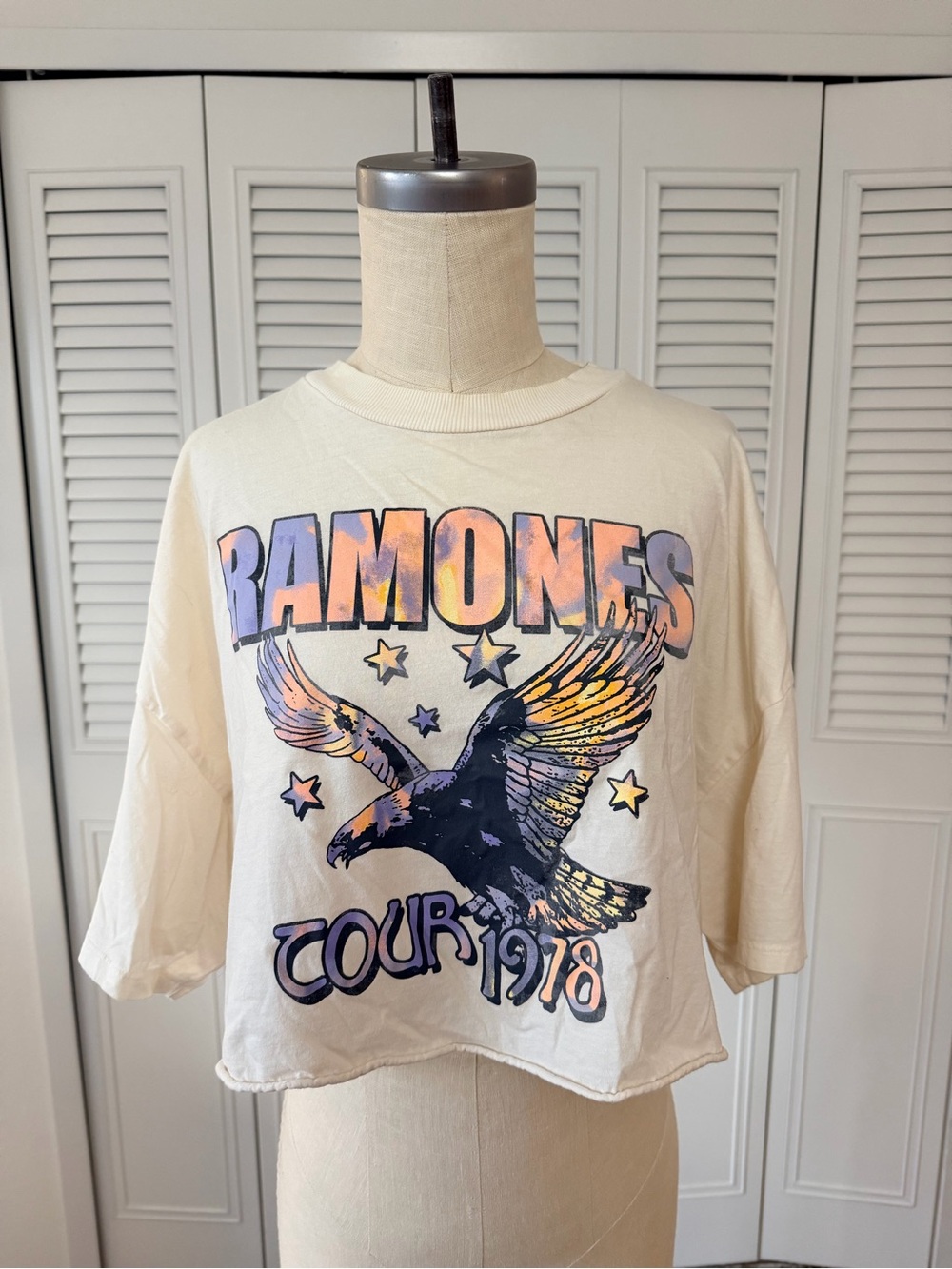 H&M Ramones Crop Boxy Graphic Tee